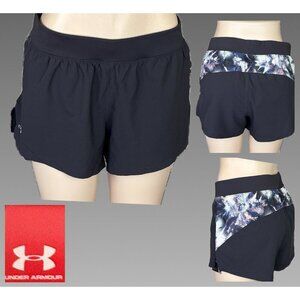 Under Armour XL Ash Gray Print Detail Drawstring Waist Built In Brief Shorts